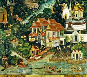 Chasse au crocodile, Wirharn Sasada, Wat Bowonniwet Vihara, Bangkok