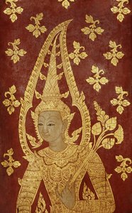 Panneau de porte de style Rattanakosin avec image d