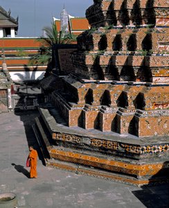 Vue du temple du Bouddha couché, vers 1700 - Thai School