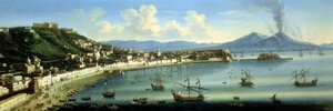 Naples, depuis les hauteurs de Posillipo avec le Vésuve au loin, 1740