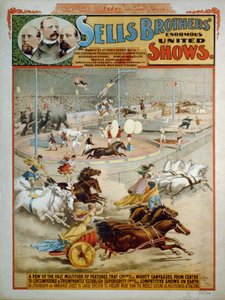 Les spectacles énormes des frères Sells, vers 1885