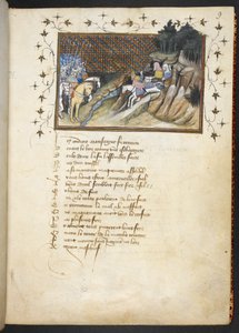 MacMorogh, le chef irlandais, approchant le duc de Gloucester, MS Harley 1319, f.9r