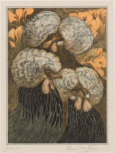 Trois poules huppées