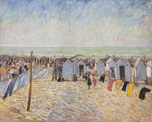 Scène de plage avec chariots de bain (Knocke)
