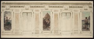 Esquisse pour la salle des mariages de la mairie de Courbevoie : Fileuse. Le mariage. Berger, en 1884