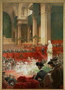 La célébration du centenaire de la naissance du poète Victor Hugo ... (peinture sur toile) - Theobald Chartran