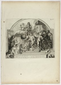 Philip IV nommant le prince Ferdinand gouverneur des Pays-Bas, planche 25 de Casperius Gevartius, Pompa Introitus Honori Serenissimi Principis Ferdinandi (Entrée triomphale du très serein et honorable cardinal-infant Ferdinand) - Theodoor van Thulden