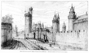 Entrée du Louvre au 14ème siècle, 1885