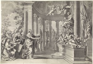 Représentation allégorique : le temple de la sagesse (Sapienta) - Theodor Matham