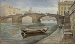 Un jour nuageux à Florence près du Ponte Santa Trinità - Theodor Philipsen