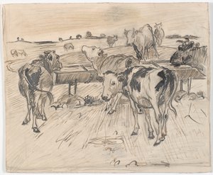 Veaux au puits de Gammelgård - Theodor Philipsen