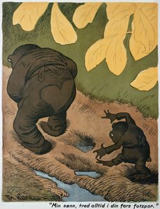 Dans les pas de père - Theodor Kittelsen