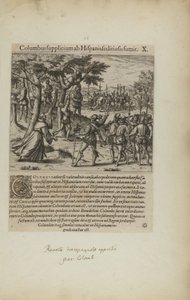 Columbus Supplicium ab Hispanis Seditiosis Sumit. X. (extrait du livre Americae, quatrième partie) - Theodor de Bry