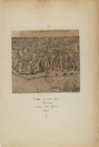 De Iss qui Acciderunt in Reditu Post Comestum Illud Mancipium. (extrait du livre Americae, troisième partie) - Theodor de Bry