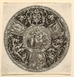 Conception pour une tasse gravée avec une allégorie de la charité - Theodor de Bry