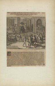Mercatores Quidam cum Deessent Illis Cibi/Quibus Vescerentur in.... (extrait du livre Americae, cinquième partie)