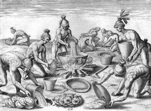 Indiens Timucuan préparant un festin