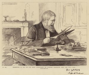 Célébrités du jour, le très honorable Sir Stafford Northcote, baronnet, MP, DCL, GCB
