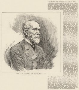 Le défunt Colonel Sir Henry Yule, RE, éditeur des Voyages de Marco Polo