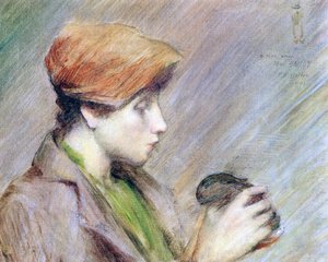 Suzanne Hoschedé avec un lapin, 1891
