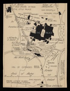 Carte des bâtiments de Knossos entourant le Palais, vers 1903 - Theodore Fyfe