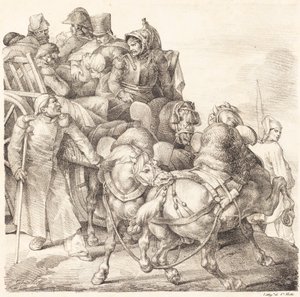 Chariot chargé de soldats blessés - Theodore Gericault