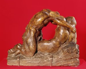 Jupiter et Antiope (première face), vers 1818 (pierre avec patine brune)
