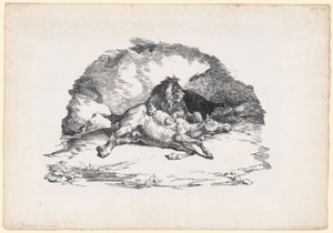 Lion dévorant un cheval (A Lion Devouring a Horse)