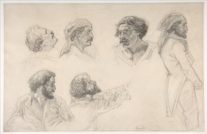 Six études pour Corréard et Savigny dans « Le Radeau de la Méduse » - Theodore Gericault