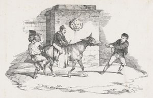 Trois enfants jouant avec un âne (Three Children Playing with a Donkey) - Theodore Gericault