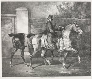 Deux chevaux exercés par un jockey - Theodore Gericault