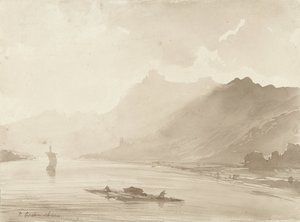 Vue sur le Rhin - Theodore Gudin