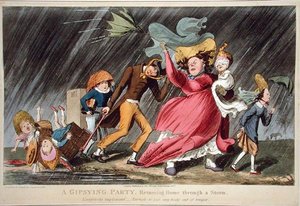 Une fête gitane rentrant chez elle à travers une tempête, publié par Thomas McLean, Londres