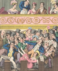 Plaisirs théâtraux, Planche 2 : Dispute pour un siège, ca. 1835