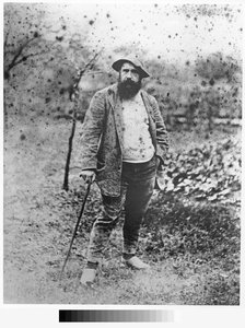 Claude Monet dans son jardin, 1880 (tirage argentique)