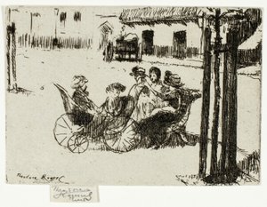 Petites filles et landaus, Chelsea Embankment - Theodore Roussel