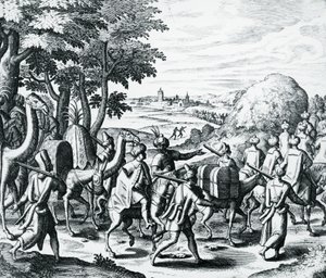 Caravane de marchands arabes voyageant d