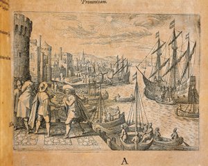 Caravelles partant pour le Nouveau Monde, Espagne, gravure par Theodor de Bry