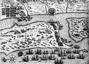 Drake capture le bateau « Saint Augustin », en 1586, par De Bry - Theodore de Bry