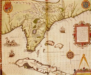 Carte de la Floride et de Cuba - Theodore de Bry