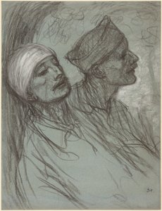 Un soldat blessé et son camarade - Théophile Alexandre Steinlen