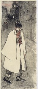 Homme en haut et manteau marchant dans la rue - dans "Gil Blas" de nov. 1894 - Théophile Alexandre Steinlen