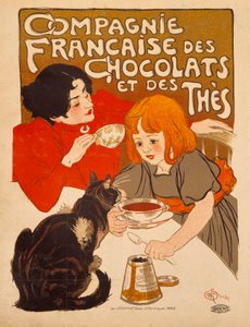 Affiche publicitaire pour "Compagnie française des chocolats et des thés" par Théophile Alexandre Steinlen (1859-1923), vers 1898