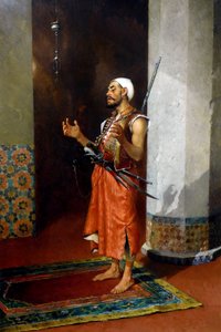 Garde turc priant, fin 19e-début 20e siècle - Theophile Marie Francois Lybaert