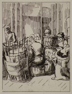 Hommes et femmes avec des paniers, 20e siècle - Therese Lessore