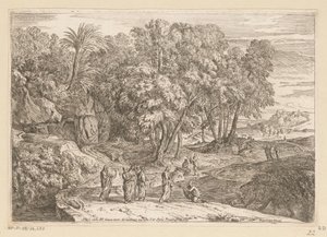 Paysage arcadien avec le Christ et la femme cananéenne