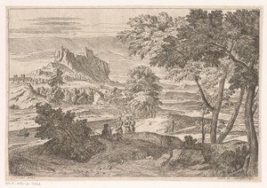 Paysage arcadien avec figures et lapins, Suite de Paysages (titre de la série) - Théodore