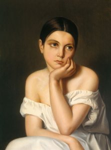 Jeune fille (mélancolique), vers 1833-35 (huile sur carton) - Théodore Chassériau