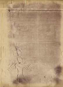 Gros plan sur les inscriptions hiéroglyphiques (probablement du Temple d