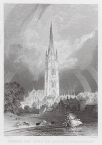 Église et ville de Louth, Lincolnshire (gravure)